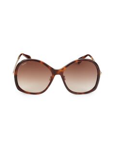Солнцезащитные очки-бабочки 60MM Max Mara, цвет Havana