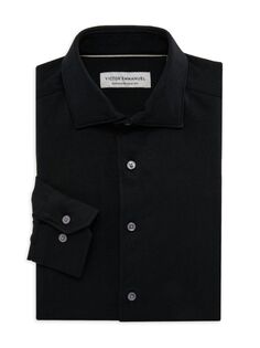 Однотонная трикотажная классическая рубашка Victor Emmanuel, черный
