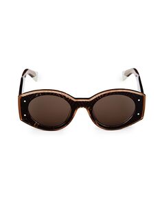 Овальные солнцезащитные очки 51MM Missoni, цвет Havana Beige