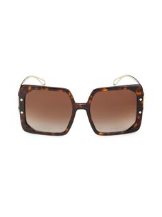Квадратные солнцезащитные очки 55 мм Bvlgari, цвет Havana Brown