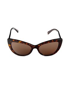 Солнцезащитные очки «кошачий глаз» 54 мм Versace, цвет Havana Brown