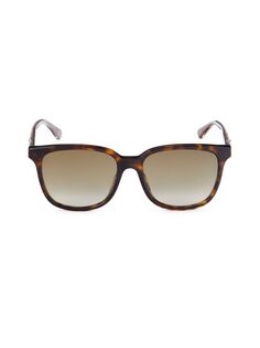 Прямоугольные солнцезащитные очки 64MM Gucci, цвет Havana Brown