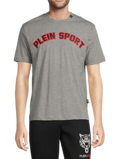 Футболка с логотипом и принтом Plein Sport, серый