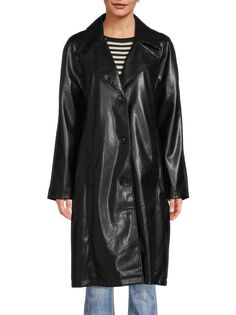 Пальто из искусственной кожи Avec Les Filles, черный