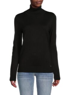 Однотонный свитер с высоким воротником Calvin Klein, черный