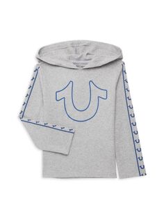 Толстовка с логотипом для маленького мальчика True Religion, цвет Heather Grey