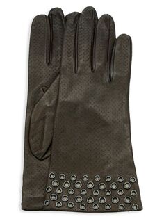 Перфорированные кожаные перчатки Portolano, черный