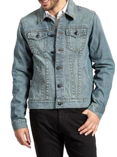 Джинсовая куртка с эффектом потертостей Stitch&apos;S Jeans, синий
