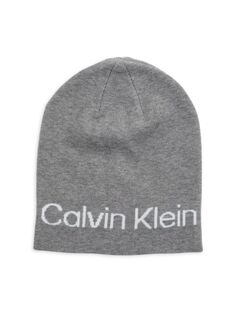 Шапка-бини с логотипом Calvin Klein, цвет Heathered Grey