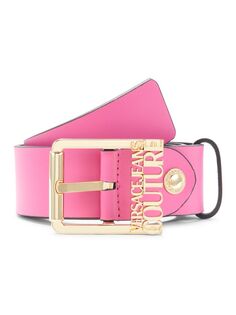 Кожаный ремень с логотипом Versace, цвет Hot Pink