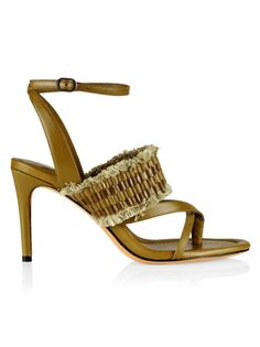 Плетеные кожаные сандалии Kate Alexandre Birman, цвет Hunter