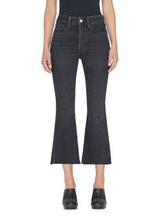 Укороченные расклешенные джинсы Le с высокой посадкой Frame, цвет Hutchinson
