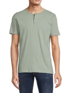 Хлопковая футболка Slub с короткими рукавами Saks Fifth Avenue, цвет Iceberg Green