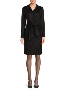 Платье-рубашка с завязками спереди Donna Karan, черный Dkny