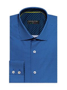Классическая рубашка Erving с геометрическим рисунком Masutto, синий