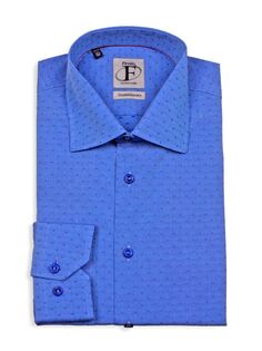 Классическая рубашка с узором современного кроя Finollo, синий