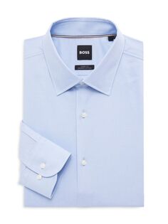 Классическая рубашка с текстурированной отделкой Sharp Fit Boss, синий