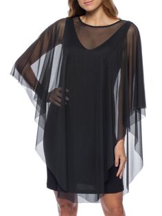Платье-футляр из сетчатой ткани Marina, черный