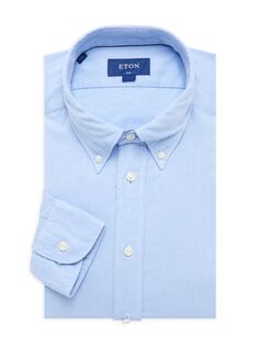 Классическая рубашка приталенного кроя с фактурной отделкой Eton, синий