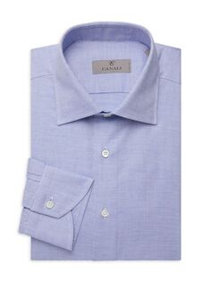 Классическая рубашка современного кроя Microcheck Canali, синий