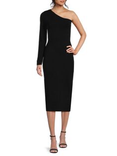 Платье-футляр на одно плечо Calvin Klein, черный