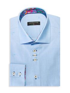 Контрастная спортивная рубашка классического кроя Scottie Masutto, синий