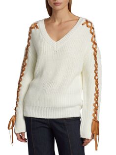 Вязаный свитер с заниженными плечами Selina Cinq À Sept, цвет Ivory Coconut