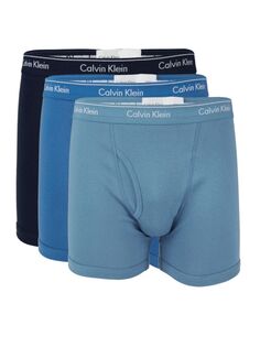 Комплект из 3 хлопковых боксеров с логотипом Calvin Klein, синий