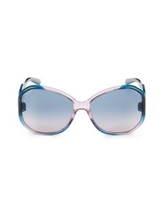 Круглые солнцезащитные очки 61MM Ferragamo, синий