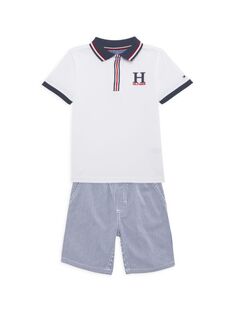Комплект из двух предметов: футболка-поло и шорты для маленького мальчика Tommy Hilfiger, синий