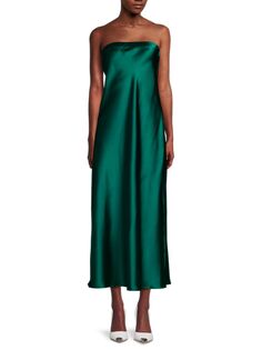 Платье миди из жидкого атласа Renee C., цвет Jade