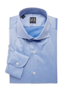Однотонная классическая рубашка Ike Behar, синий