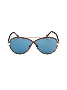 Овальные солнцезащитные очки 65MM Tom Ford, синий