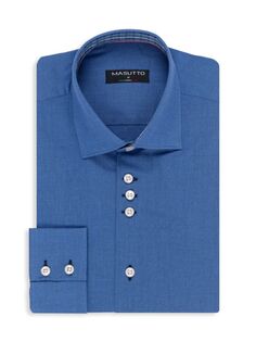 Однотонная классическая рубашка Kopel классического кроя Masutto, синий