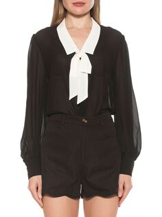 Прозрачная блузка Serena с завязками на шее Alexia Admor, черный