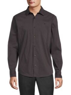 Полосатая рубашка с длинным рукавом Calvin Klein, черный