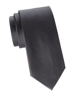 Полосатый шелковый галстук из твила Bruno Piattelli, черный