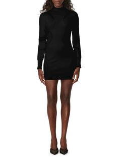 Прозрачное облегающее мини-платье интарсии Herve Leger, черный Hervé Léger
