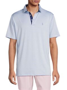 Полосатая рубашка-поло с короткими рукавами Tailorbyrd, синий