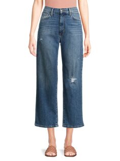 Укороченные широкие джинсы с высокой посадкой Joe&apos;S Jeans, цвет Kenina Blue