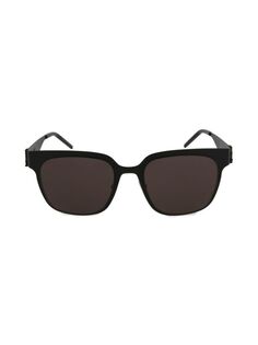 Прямоугольные солнцезащитные очки 52MM Saint Laurent, черный