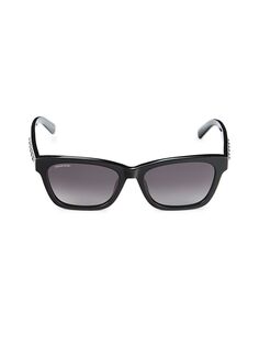 Прямоугольные солнцезащитные очки 53MM Swarovski, черный