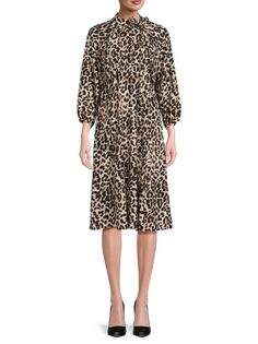 Платье с леопардовым принтом Calvin Klein, цвет Khaki Brown