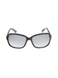 Прямоугольные солнцезащитные очки 58MM Salvatore Ferragamo, черный