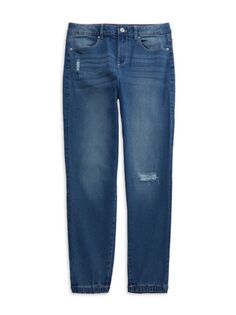 Потертые джинсы для девочек Calvin Klein, синий