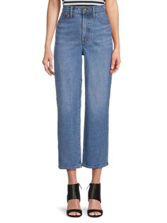 Укороченные джинсы широкого кроя Knoxville Madewell, цвет Knoxville Blue