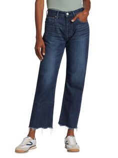 Прямые укороченные широкие джинсы Capac Moussy Vintage, синий