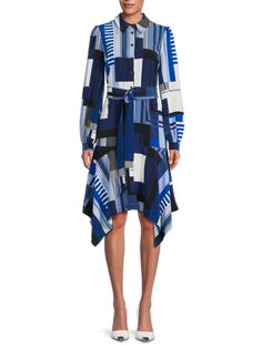 Платье-рубашка миди с геометрическим логотипом Karl Lagerfeld Paris, цвет Lapis Blue