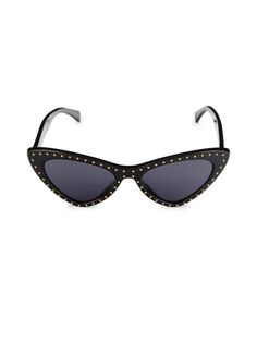 Солнцезащитные очки «кошачий глаз» 52 мм с заклепками Moschino, черный