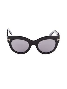 Солнцезащитные очки «кошачий глаз» 51MM Tom Ford, черный